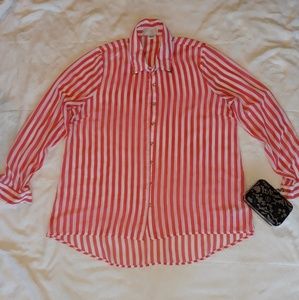 Forever 21 plus sizes XL see throug striped shirt